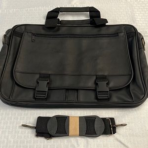 Briefcase, Black, Handles and Shoulder Straps lots of storage.